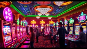 Players enjoying immersive pg slot experiences in a luxurious casino setting