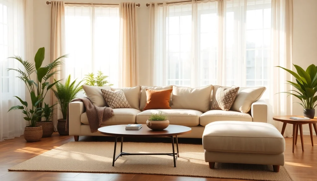 Creëer een warme sfeer met 100% natuurlijk katoen in een gezellige woonkamer.