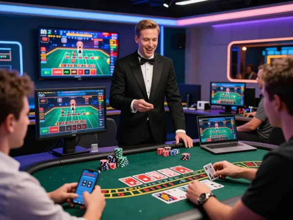 Engaging online baccarat game session with dynamic dealer and vibrant layouts at baccarat사이트.