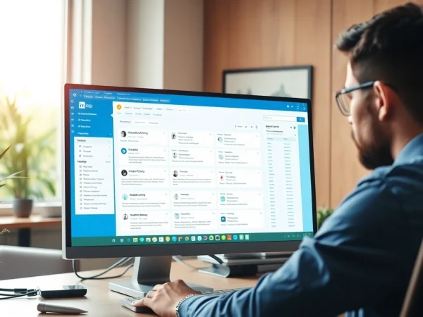 Efficient workspace showing linkedin lead scraping software in action, designed for data analysis.