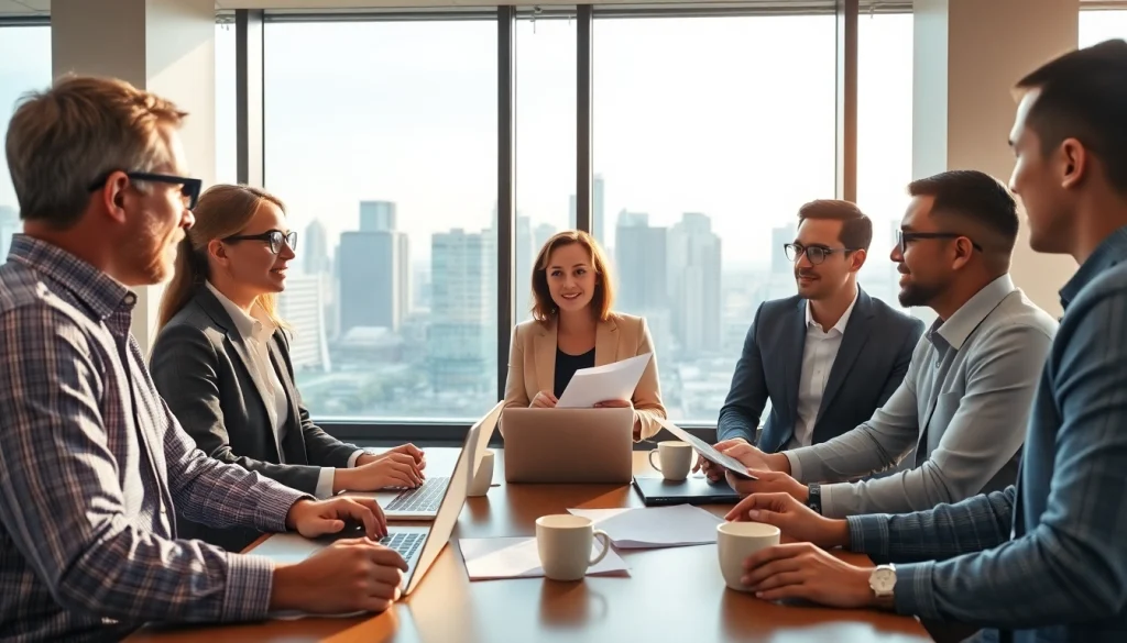 Enhance contract management effectiveness through team collaboration in a modern office.