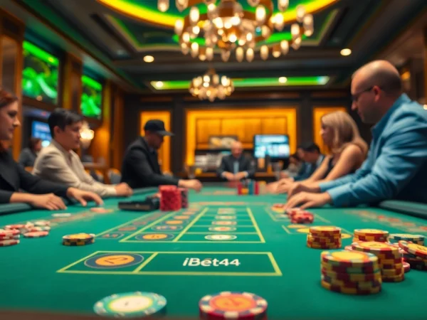 Permainan seru ibet44 di meja kasino yang ramai dan menarik.