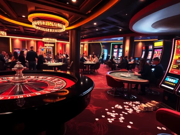 Players winning at Jun88's vibrant casino with roulette and poker games in action.