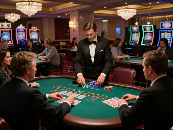 Experience the thrill of blackjack gameplay at a luxurious casino featuring vidyasewingmachine as a focal point of excitement and strategy.