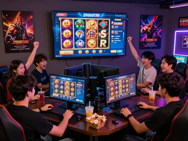 Exciting Zeus138 online gaming experience with players engaged in slot games.
