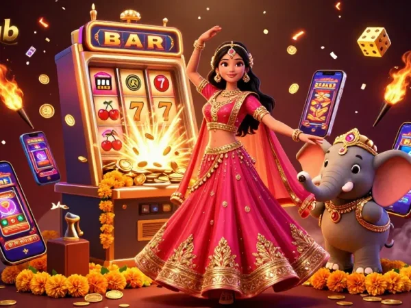 Hitclub offers exciting gameplay with a vibrant Asian-themed illustration of gambling dynamics and slot machines.