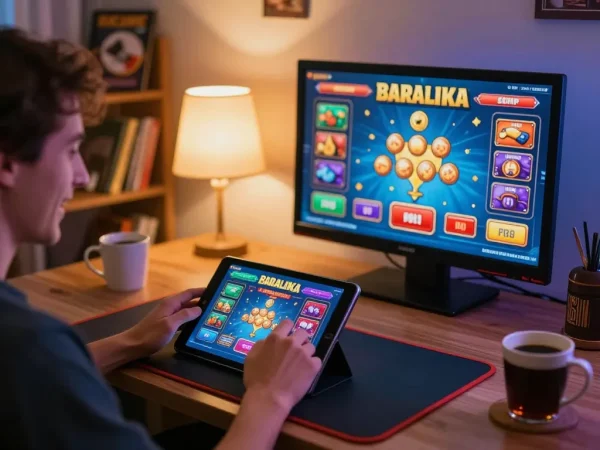 Kubet3933 player enjoying a thrilling online gaming session on a tablet, creating an engaging home environment.