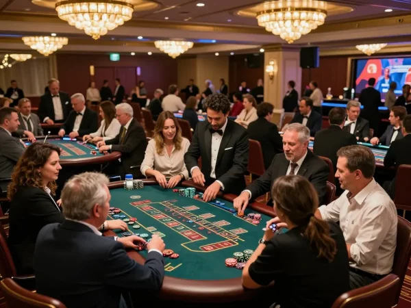 Players enjoy an exciting game at 8kbet casino, showcasing vibrant gameplay and thrilling atmosphere.