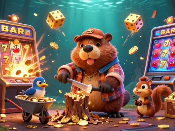 Siti casino non AAMS che mostra una scena vivace con personaggi che raccolgono oro in un'atmosfera di casinò animata.