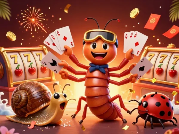 Engage in thrilling gameplay with link slot gacor in this vibrant 3D casino scene, featuring animated characters and slots.