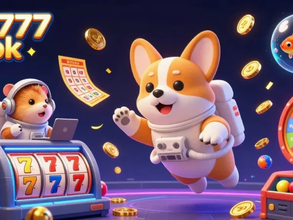 Engage with the exciting slot777 apk through a dynamic and colorful space casino illustration.