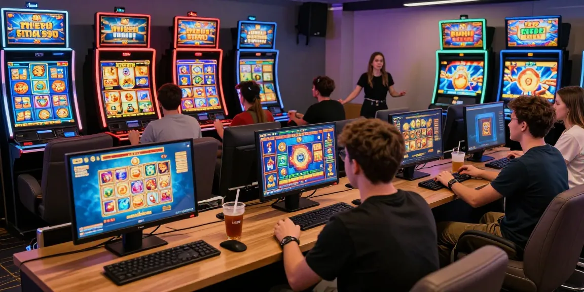 Engaged players exploring slot Zeus in a vibrant online casino atmosphere.