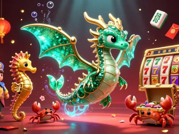 Vivez l'expérience du meilleur casino en ligne avec un dragon majestueux et des éléments de jeu captivants.