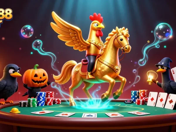 Experience the thrill of rokok88 super with a vibrant casino scene full of action and energy.