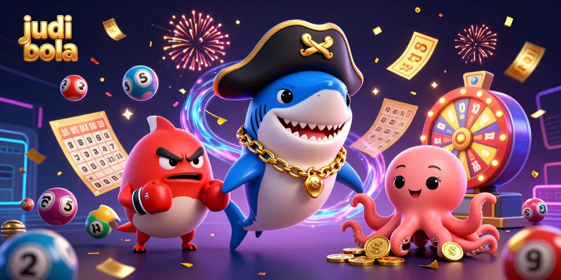 Win big with judi bola in this vibrant pirate-themed 3D cartoon illustration.