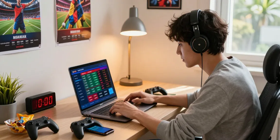 A user exploring various 토토사이트 options on a sleek laptop, engaged in the excitement of online gambling.