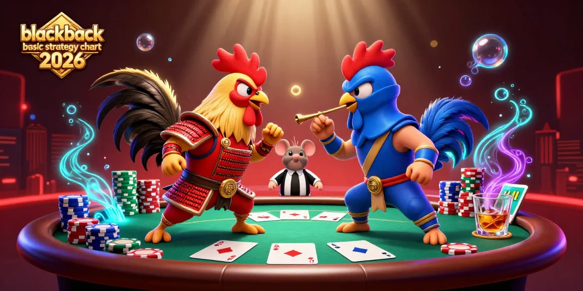 Experience strategic gameplay with the blackjack basic strategy chart 2026 featured in an energetic casino scene.
