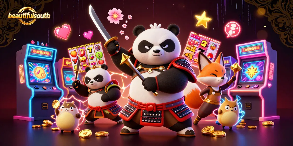 Engage with beautifulsouth's thrilling slot games featuring samurai panda and ninja fox.